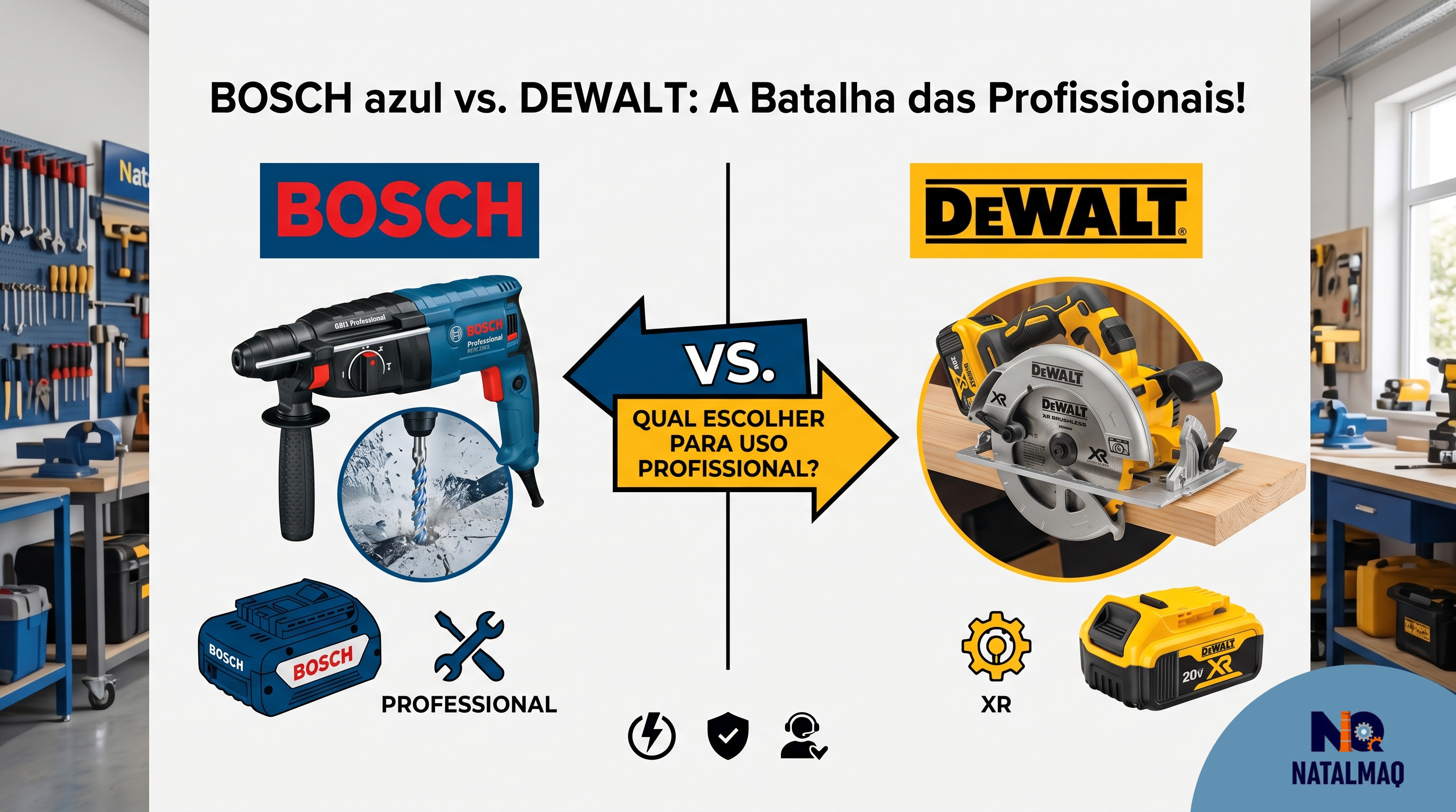 Bosch ou DeWalt para uso profissional: qual escolher
